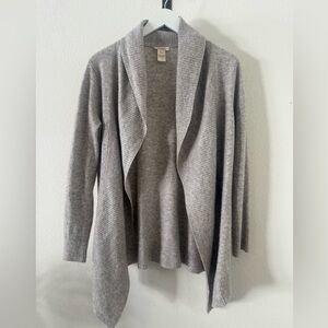 Sundance Heather Gray Cashmere Open Front Cardigan Sweater